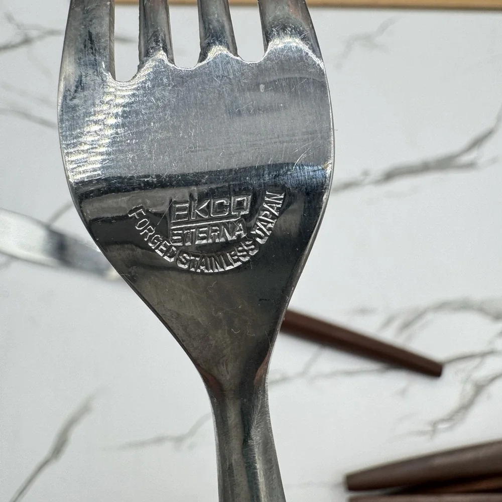 Vintage 50pc Ekco Eterna Canoe Muffin MCM Flatware Set Stainless Japan MCM